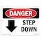 Signmission OSHA Sign, Step Down Down Arrow, 7in X 5in Decal, 5" W, 7" L, Landscape, Step Down (Down Arrow) OS-DS-D-57-L-2257 - alternate 1